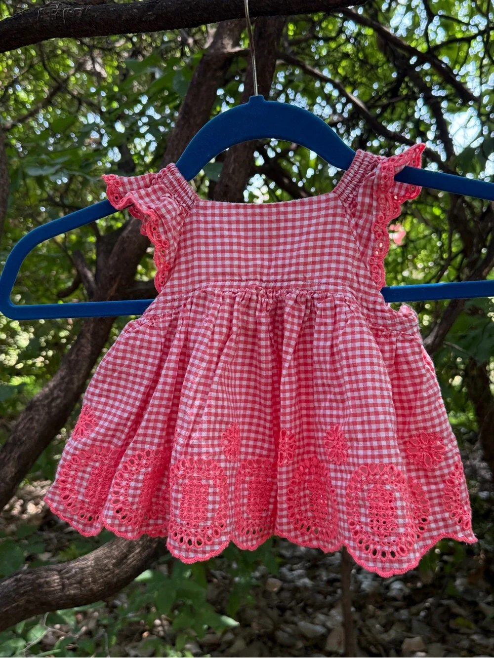 Baby Gap Embroidered Gingham Scalloped Frock